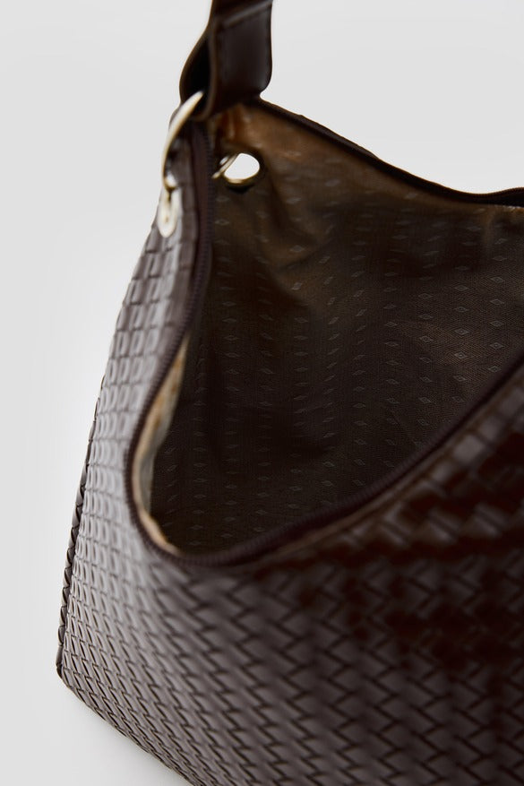 Valerie Braided Shoulder Bag Coffee
