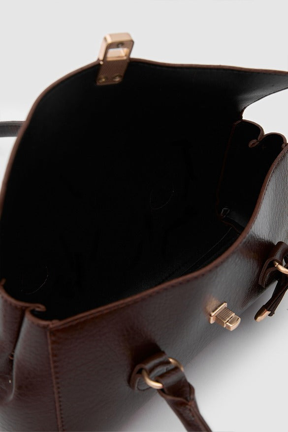 Lunara Vintage Baguette Bag Dark Brown