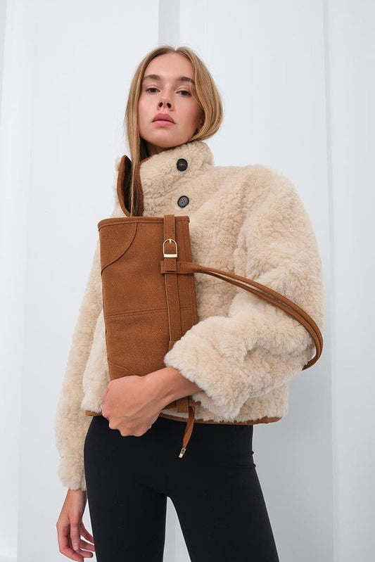 Vintage Suede Bag,Camel