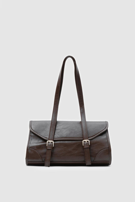 Lue Vintage Baguette  Bag Dark Coffee