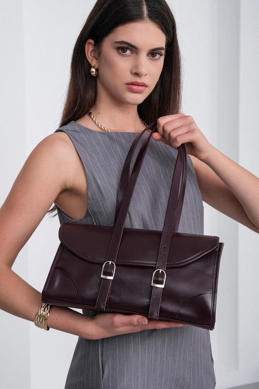 Lue Vintage Baguette Bag Plum