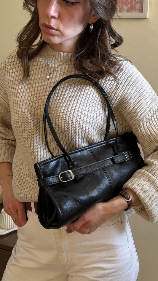Vintage Baguette Black Bag