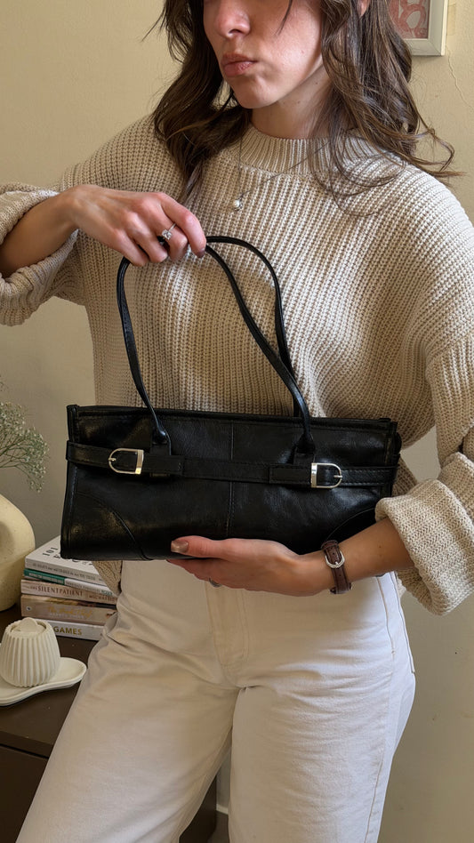 Vintage Baguette Black Bag