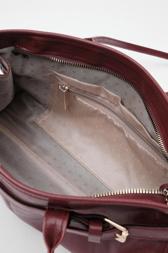 Vintage Baguette Bag Burgundy Color