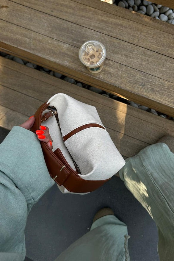 Leo Canvas Handbag and Crossbody Bag, Tan