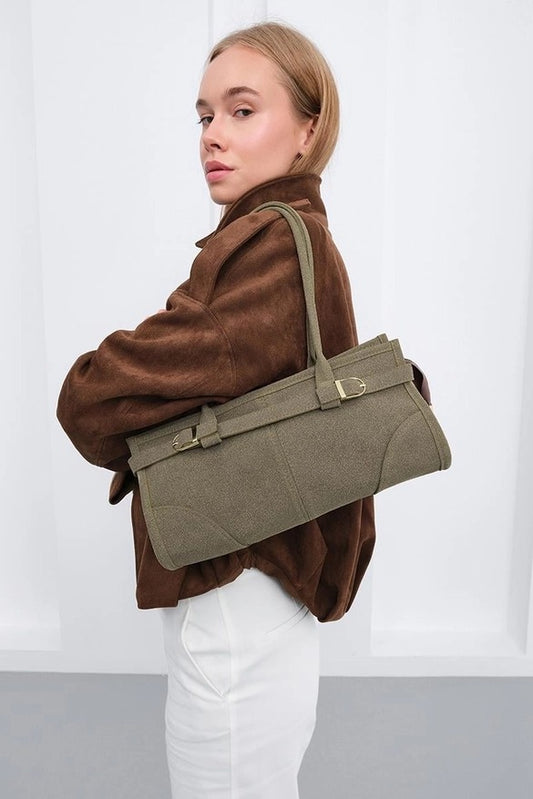 Vintage Suede Bag, Mink