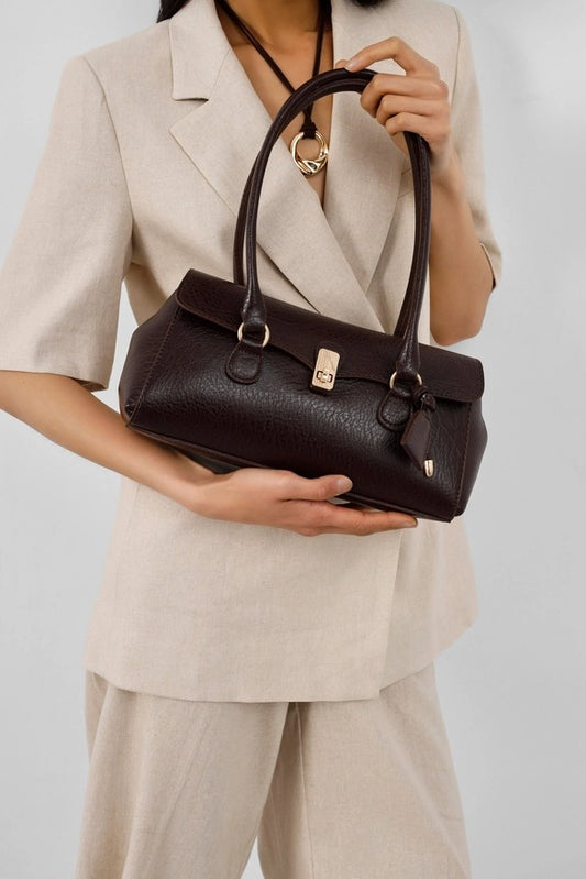 Lunara Vintage Baguette Bag Dark Brown