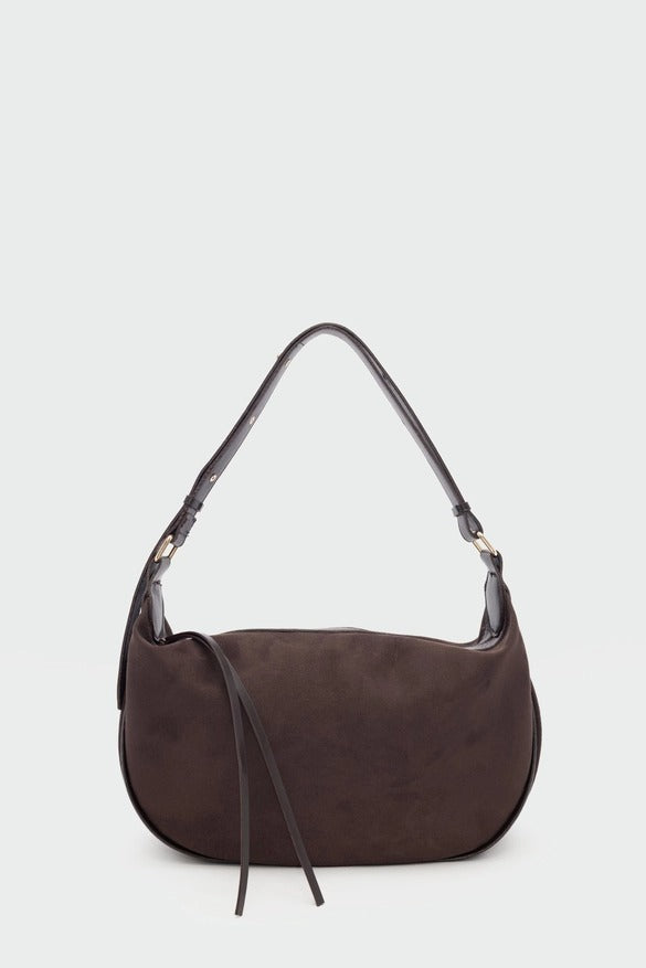Poppin Suede Shoulder Bag Coffee