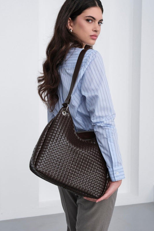 Valerie Braided Shoulder Bag Coffee