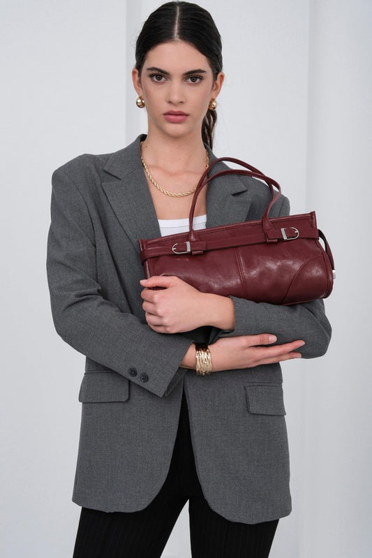 Vintage Baguette Bag Burgundy Color