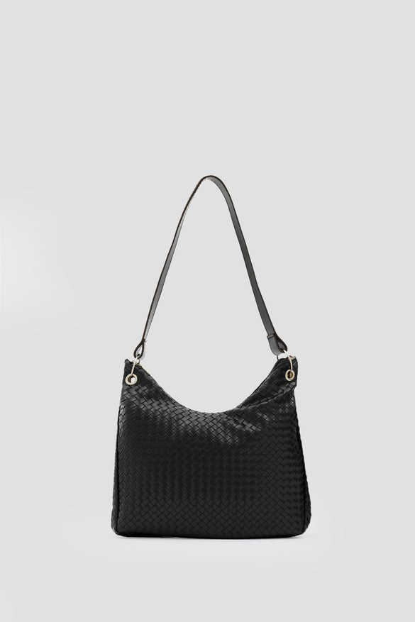 Valerie Braided Shoulder Bag Black