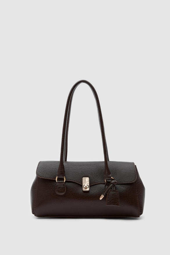 Lunara Vintage Baguette Bag Dark Brown