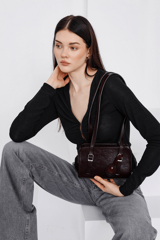 Mini Shoulder Bag, Plum