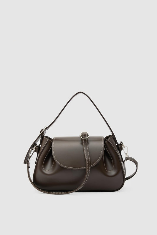 Lover Oval Crossbody Bag -Coffee