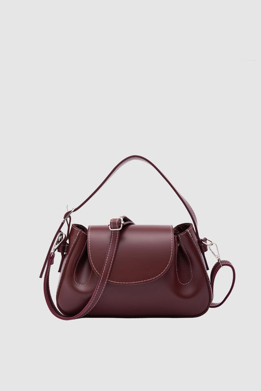 Lover Oval Crossbody Bag- Burgundy