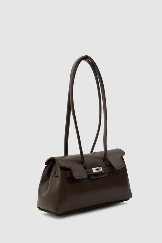 Lockable Baguette Bag, Brown