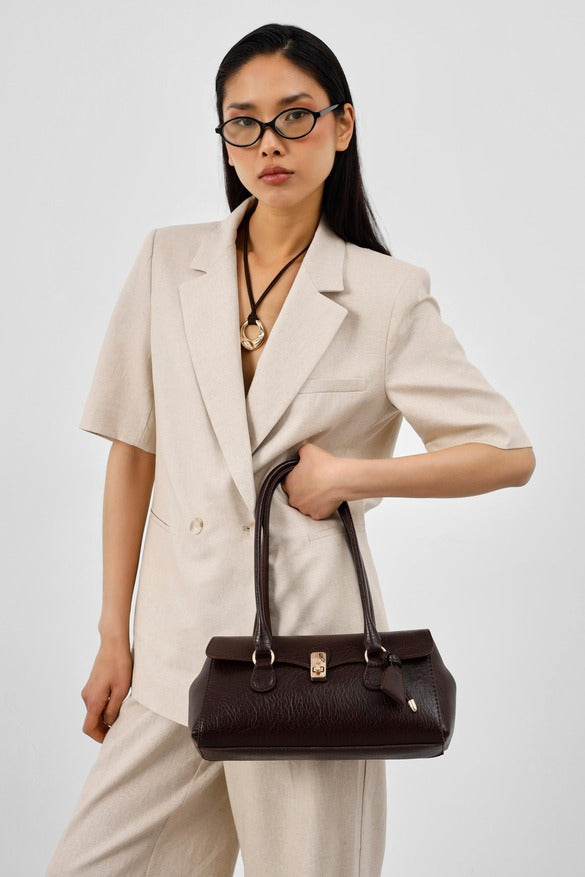 Lunara Vintage Baguette Bag Dark Brown