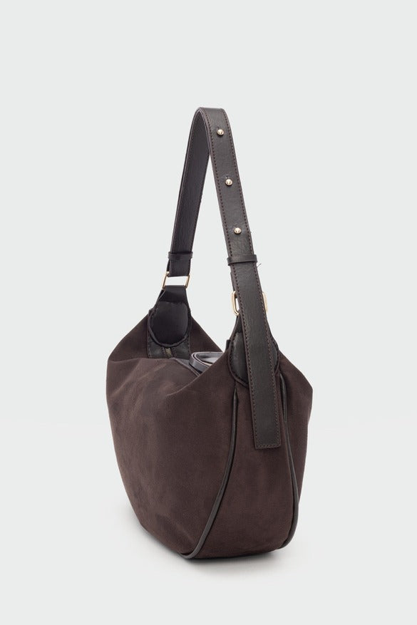 Poppin Suede Shoulder Bag Coffee