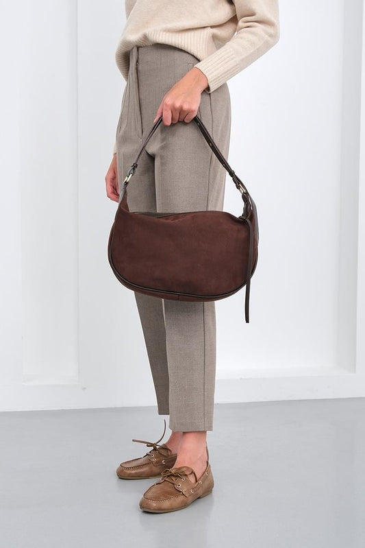 Poppin Suede Shoulder Bag Coffee