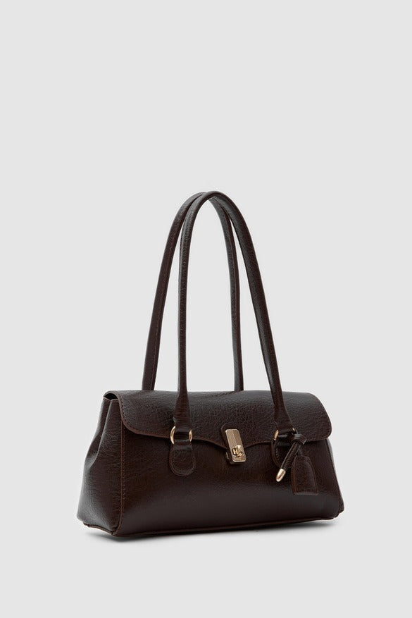Lunara Vintage Baguette Bag Dark Brown