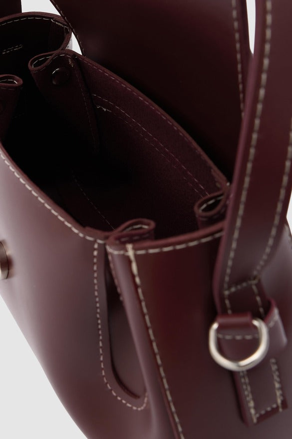 Lover Oval Crossbody Bag- Burgundy