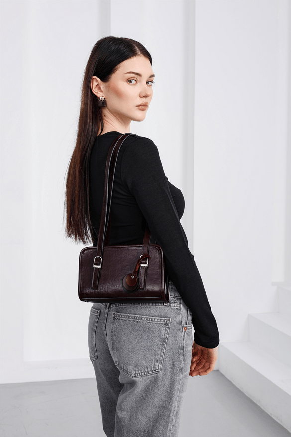 Mini Shoulder Bag, Plum
