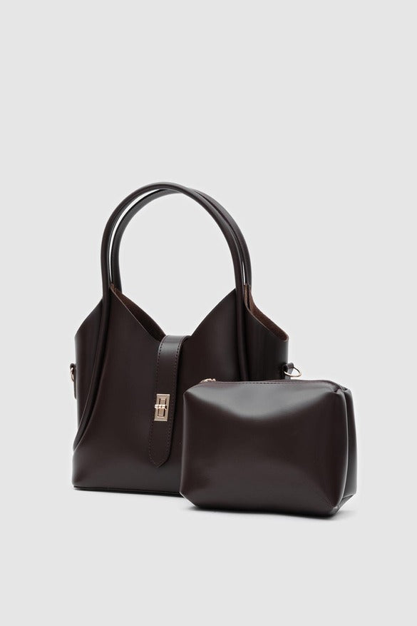 Cindy Handbag and Crossbody Bag, Dark Brown