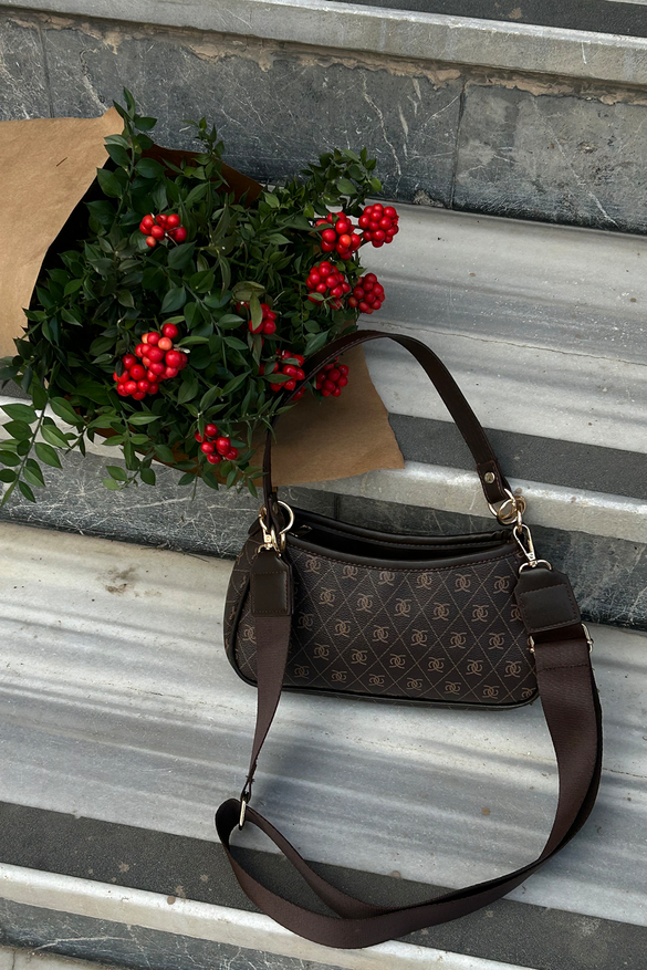 Monogram Baguette and Crossbody Bag Brown