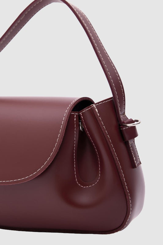Lover Oval Crossbody Bag- Burgundy