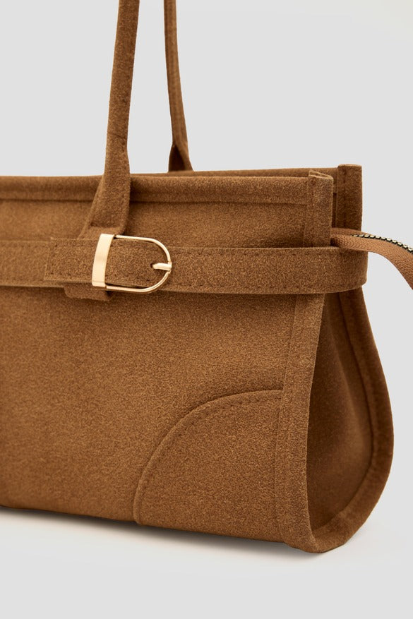 Vintage Suede Bag,Camel