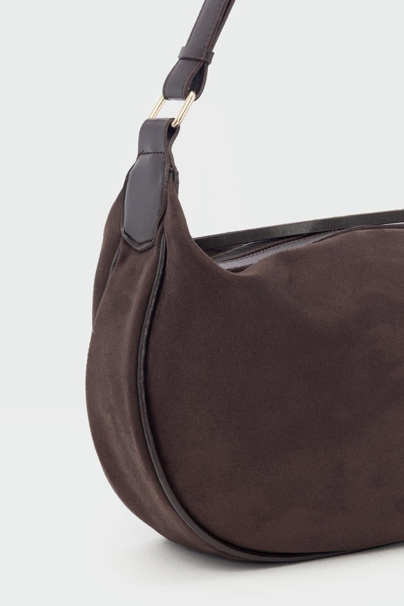Poppin Suede Shoulder Bag Coffee