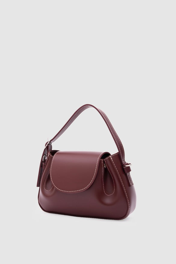 Lover Oval Crossbody Bag- Burgundy