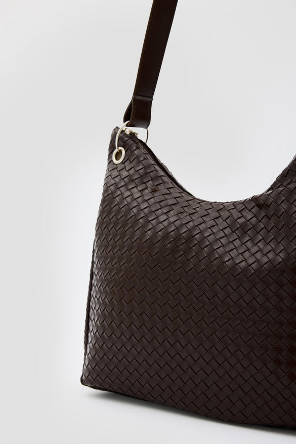 Valerie Braided Shoulder Bag Coffee